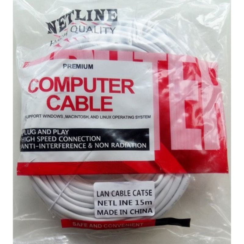 KABEL LAN CAT 5 / 5e 10M / 15M / 20M RJ45 UTP ( PRODUK SIAP PAKAI 10 meter / 15 meter / 20 meter )