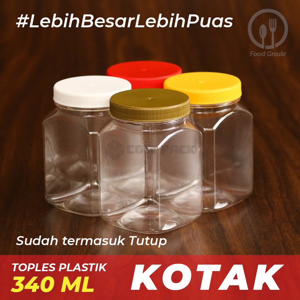 Toples Plastik 340 ml / Toples Kotak 340 ml