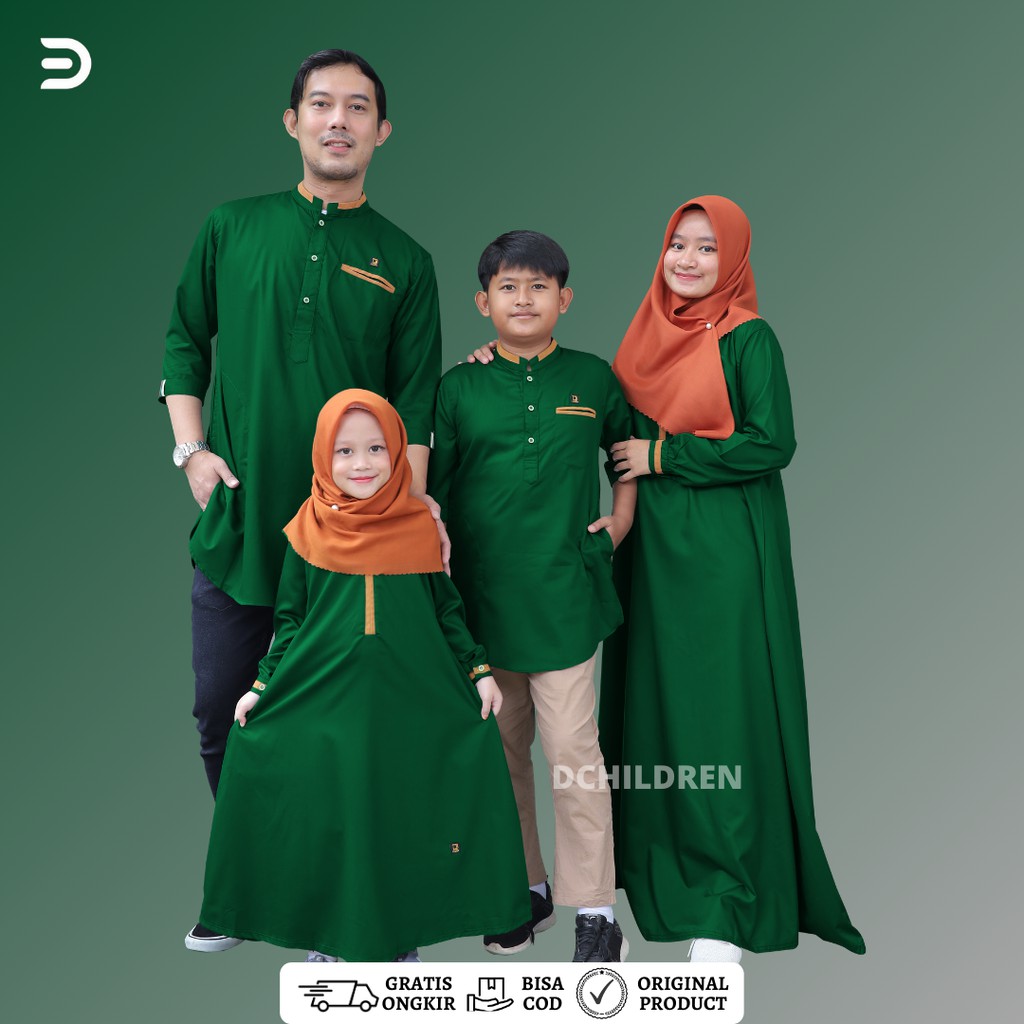 BAJU COUPLE KELUARGA  SARIMBIT RAISYA WARNA HIJAU  BOTOL  BY 