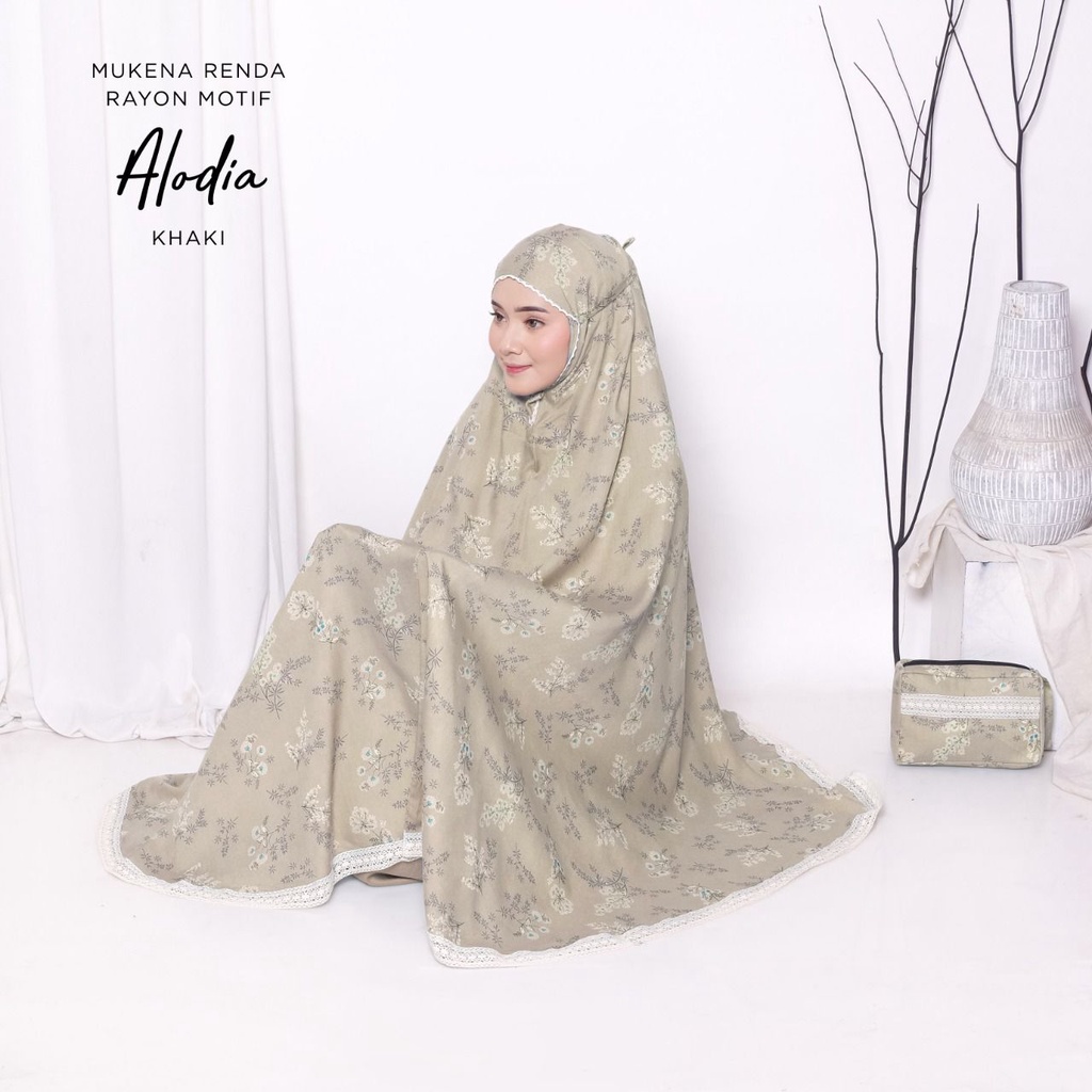 MUKENA BALI TASIK - MUKENA RENDA RAYON DEWASA MOTIF ALODIA