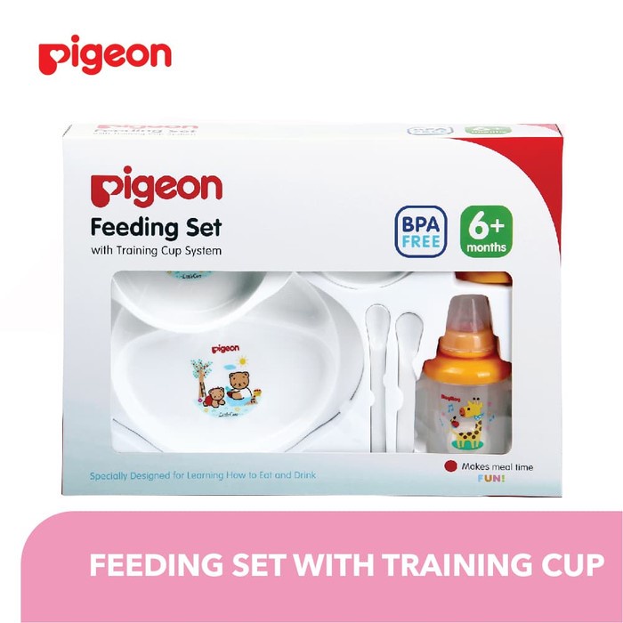 Pigeon Feeding Set With Training Cup | Perlengkapan Makan Bayi