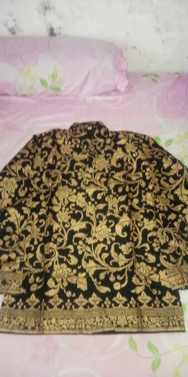Kemeja Batik Lengan Panjang 021 Risna Batik Hrb026 Hem Batik Murah Seno Sogan Bakung Padi Manggar