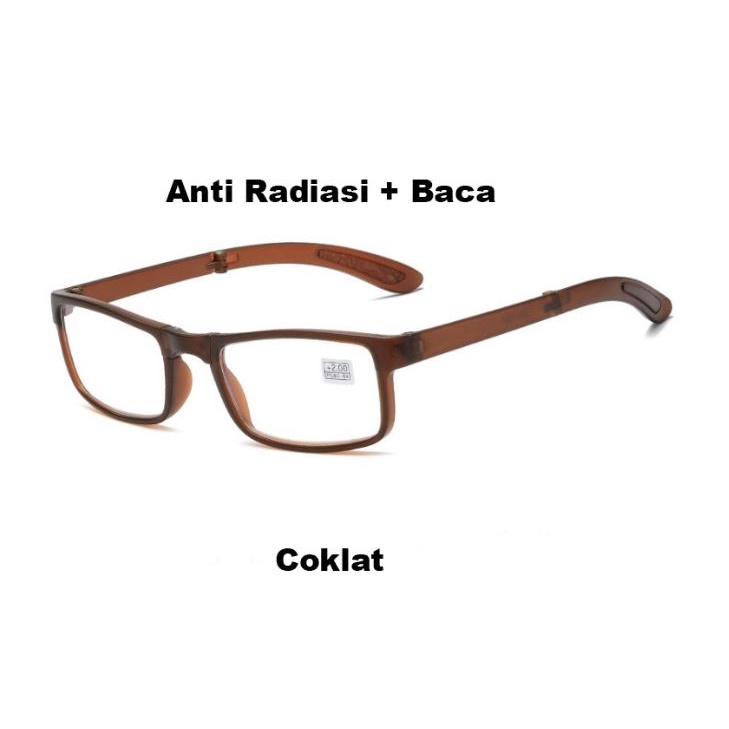 Kacamata Baca Lipat Lensa Plus Anti Radiasi +1.00 s/d + 4.00 Kacamata Pria Reading Glasses 5296