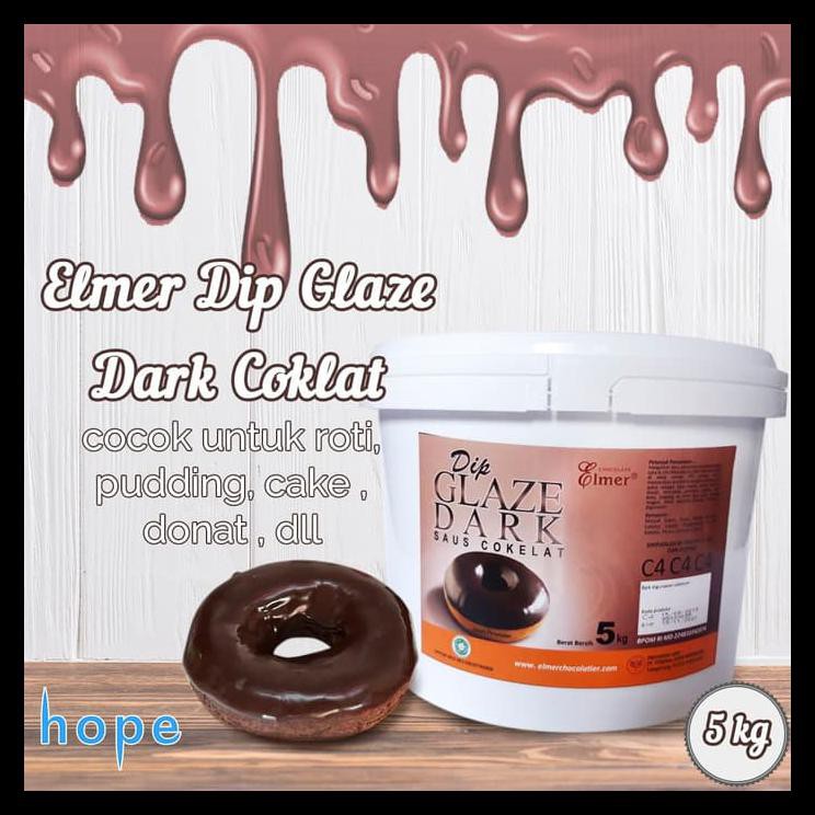 

Hot Sale Elmer Dip Glaze Chocolate - Dark 5Kg ( New ) - Standar Packing