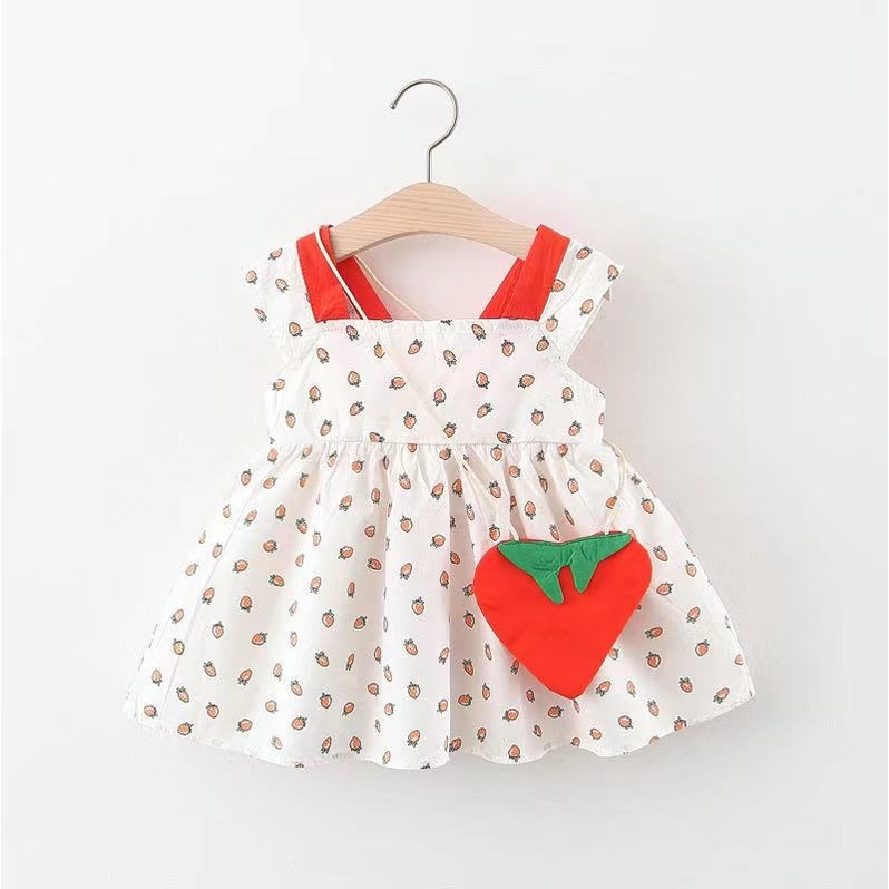 DRESS IMPORT/DRESS ANAK PEREMPUAN (DAPAT TAS) 1thn-4thn SKU0138