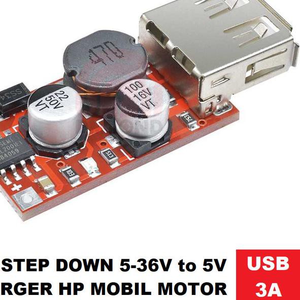 ✩ Modul USB 5V 3A Charger HP Power Bank- DC Step Down Mobil Motor XL2001 ✸