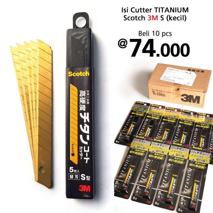 

kertas-pemotong- isi cutter kecil emas, scotch titanium blade -pemotong-kertas.