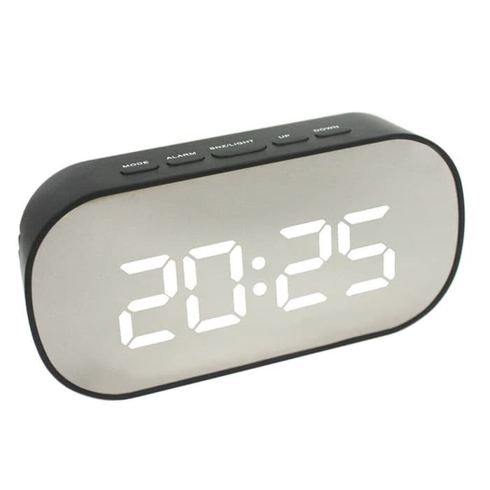 Jam Meja Digital Led Weker / Digital Alarm Clock Mirror DT-6506 White