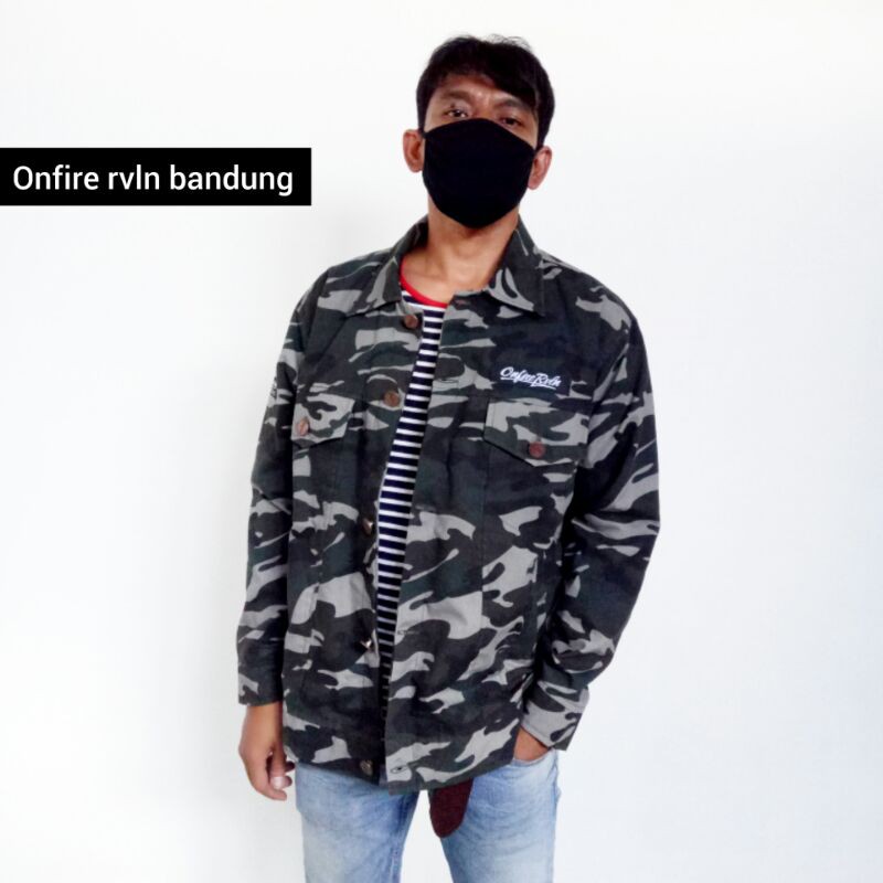 Jaket pria camo army onfire original
