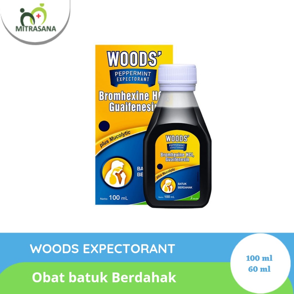 WOODS PEPPERMINT EXPECTORANT 100 ML/ 60 ML - Obat Batuk Berdahak
