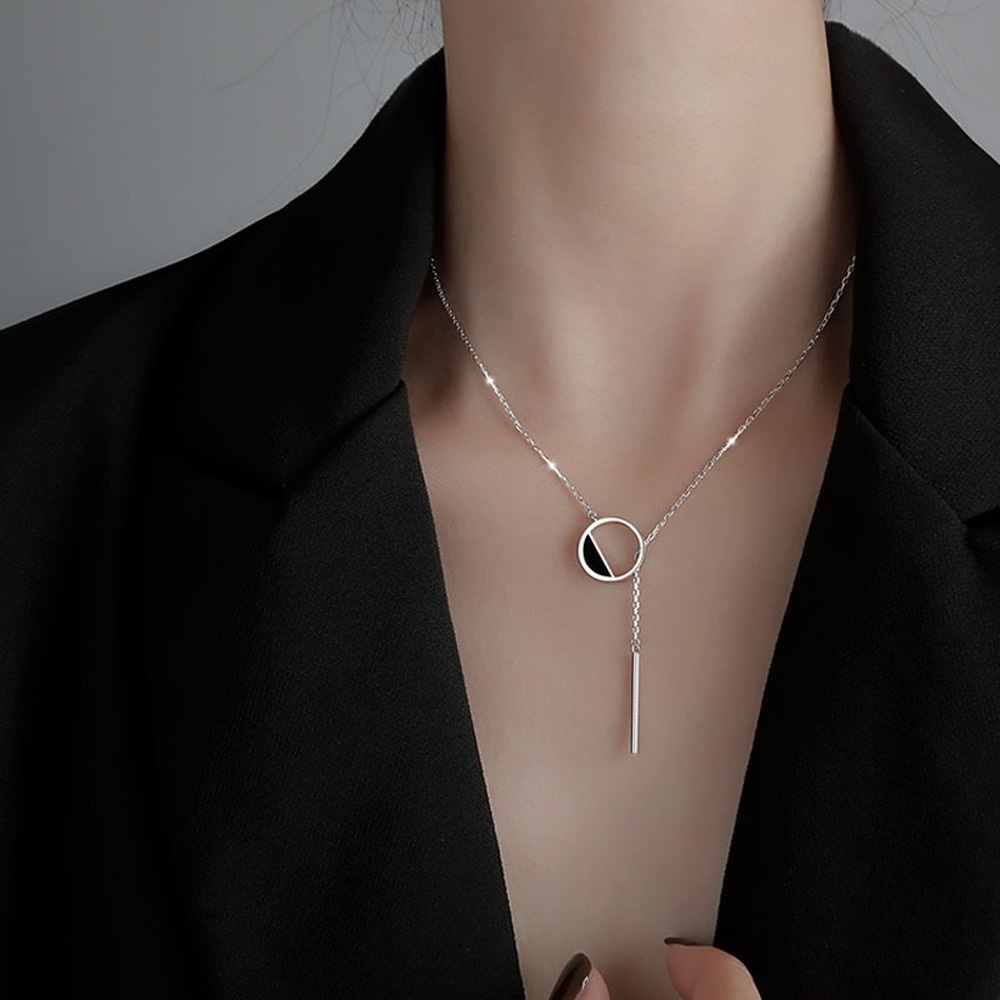 Fashion Ring Tassel Necklaces Hollow Out Women Simple Temperament Sweater Chain Fashion Pendant Necklace