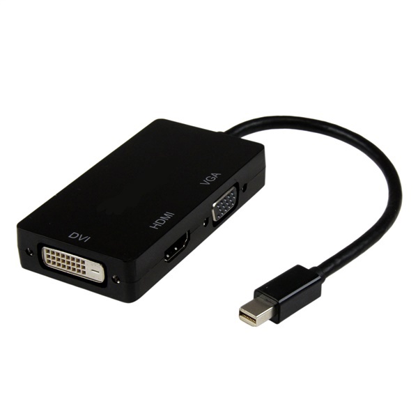 Adapter Konverter Mini Display port ke HDMI DVI VGA ThunderboltMDP1IN3