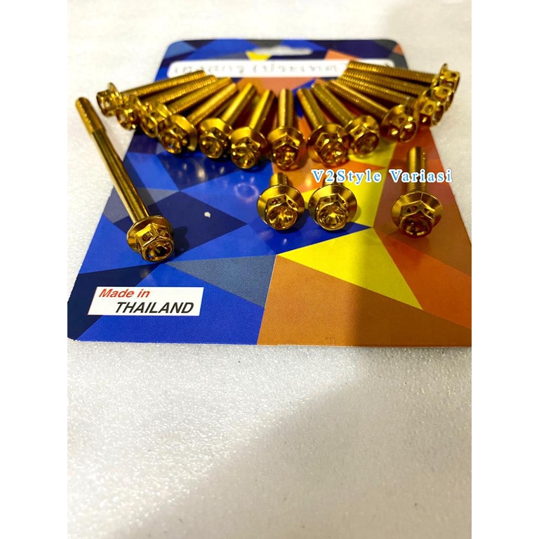 BAUT CVT PROBOLT HONDA BEAT VARIO SCOOPY BAK MESIN HENG GOLD FLOWER THAILAND 17PCS 8 3 3,5 1,5 CM