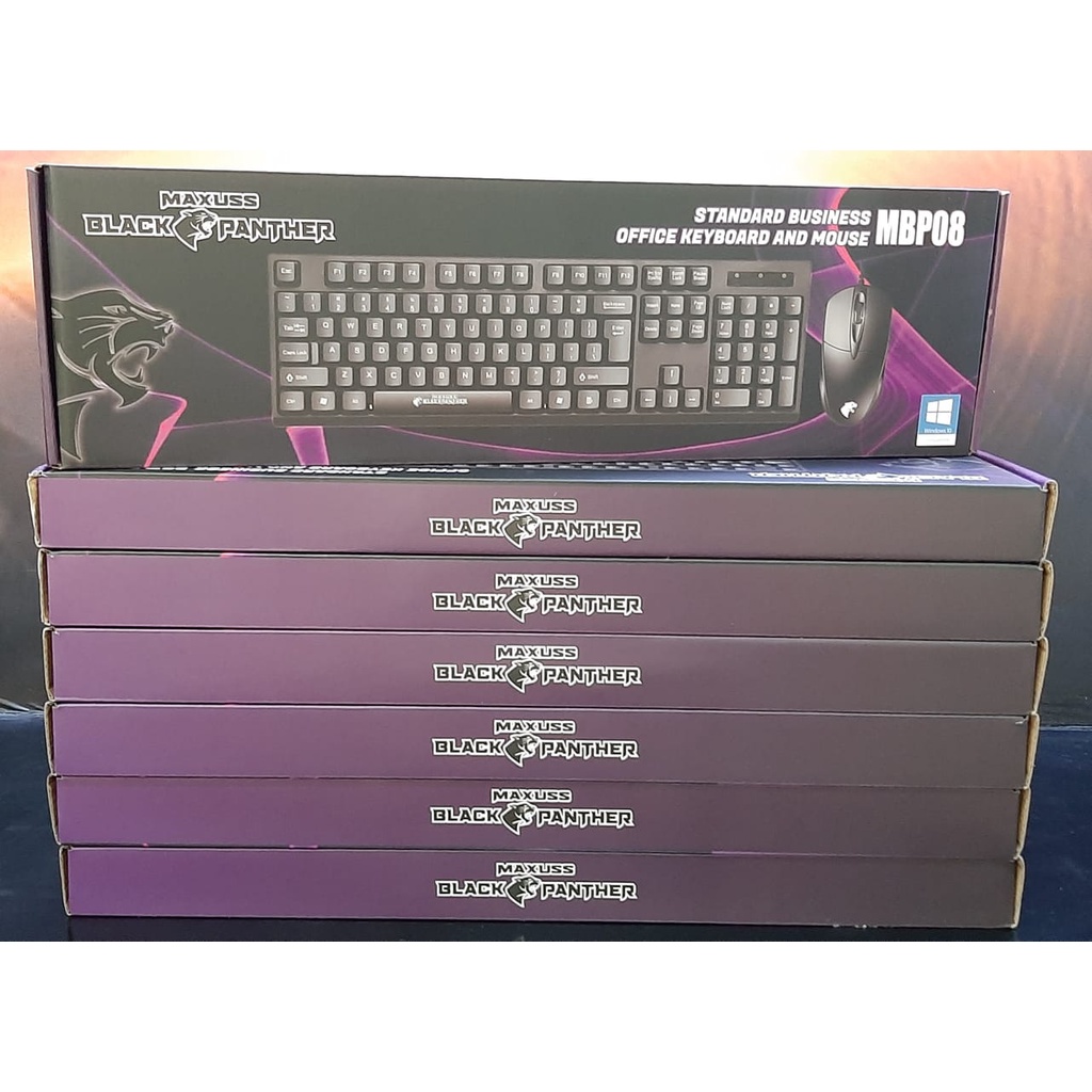 Paket Keyboard + Mouse Black Panther MBP08 NAMPOL GAN