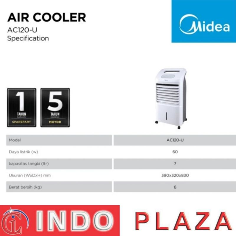 AIR COOLER MIDEA AC120-U ( 3 in 1 = COOLER - PURIFIER - HUMIDIFIER ) - LUAR MEDAN