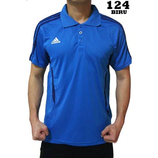 Kaos Polo Shirt Golf Tennis Sport Import Adidas 124 Biru