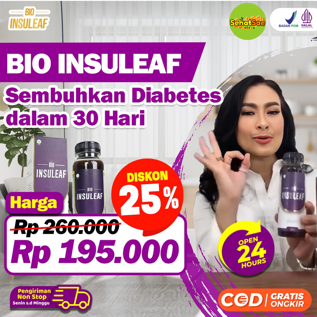 Bio Insuleaf – Herbal Alami Cegah Diabetes Bantu Turunkan Gula Darah Cegah Kencing Manis Asam Urat &amp; Kolesterol BPOM Herbal Anti Diabetes Bantu Kuatkan Daya Tahan Tubuh