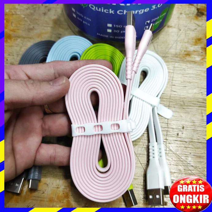 ACC HP KABEL CHARGER TIPE C TYPE C REBORN 3A 2METER 2 METER