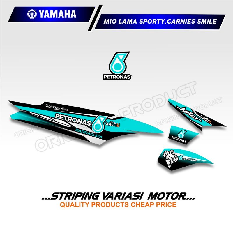 Striping stiker variasi motor YAMAHA MIO SPORTY SMILE lis model PETRONAS