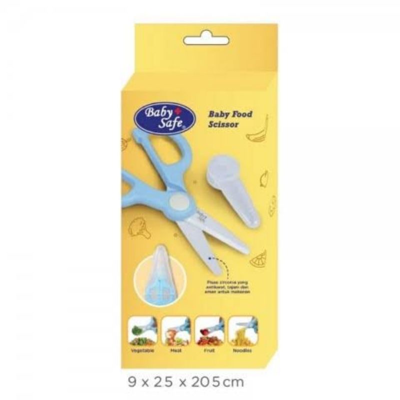 Baby Safe Food Scissors BSF01 - Babysafe Gunting Makanan Bayi  Bahan Keramik Dengan Case Box