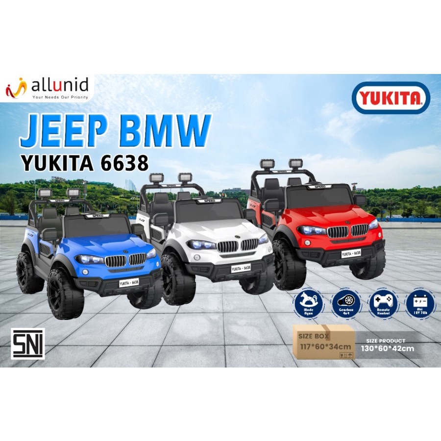 Mainan Anak Mobil Aki Jeep BMW - YUKITA 6638