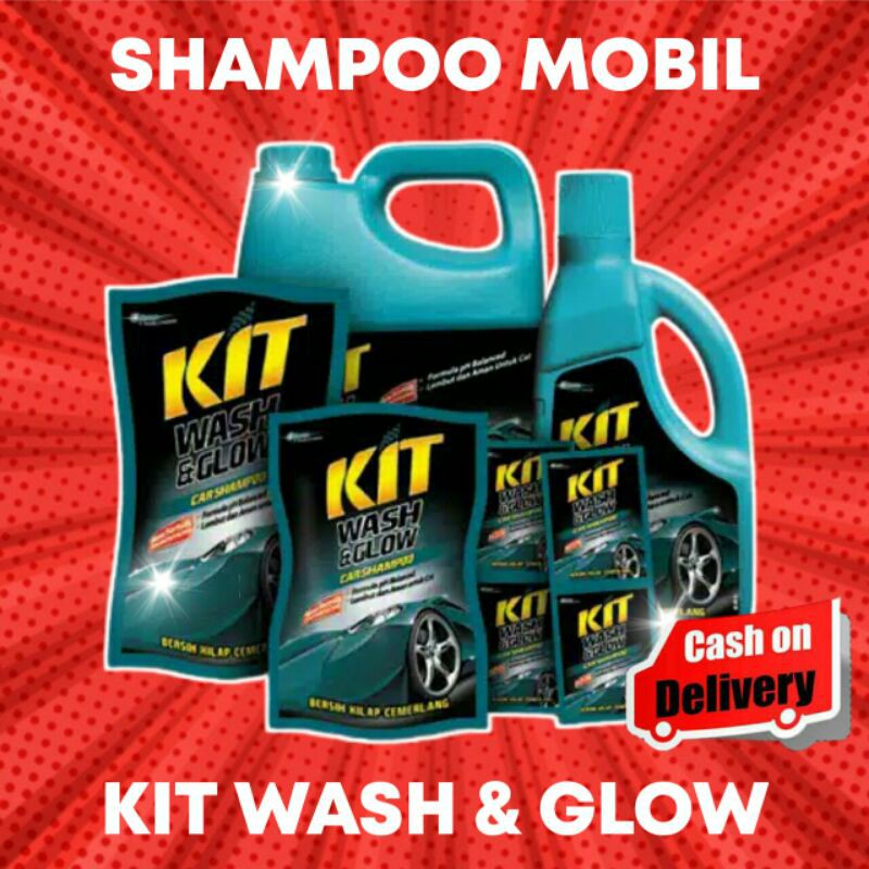 Kit Wash and Glow Car Shampoo Sampo Cuci Mobil Hasil Mengkilat dan Bersih Kemasan 400 ml