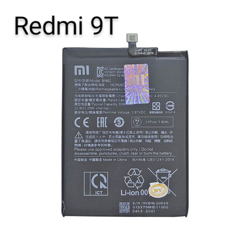 Battery Xiaomi Redmi 9T BN62 | Redmi9T Baterai Batre Batery Original