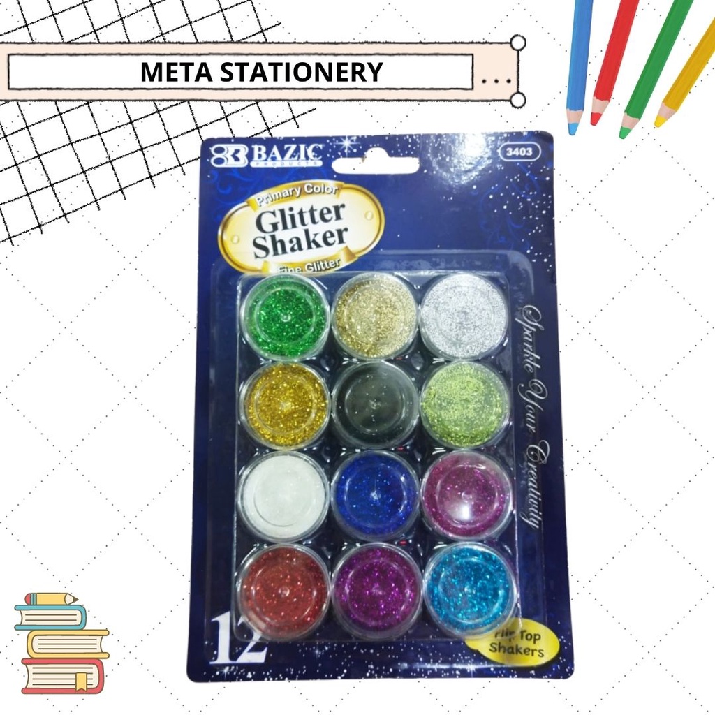 

Glitter Shaker / Bubuk Gliter 12 warna 3403 Bazic
