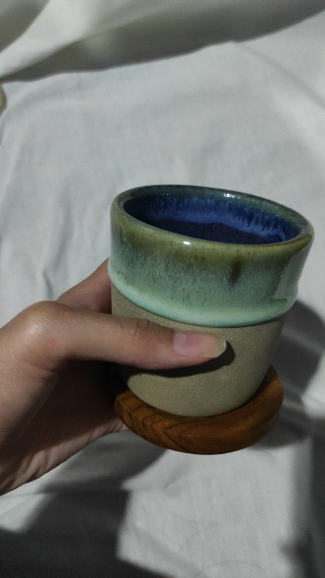 Naruna Cangkir Keramik Unhandle Sea Sand Series Include Tatakan Bisa Grafir Satuan