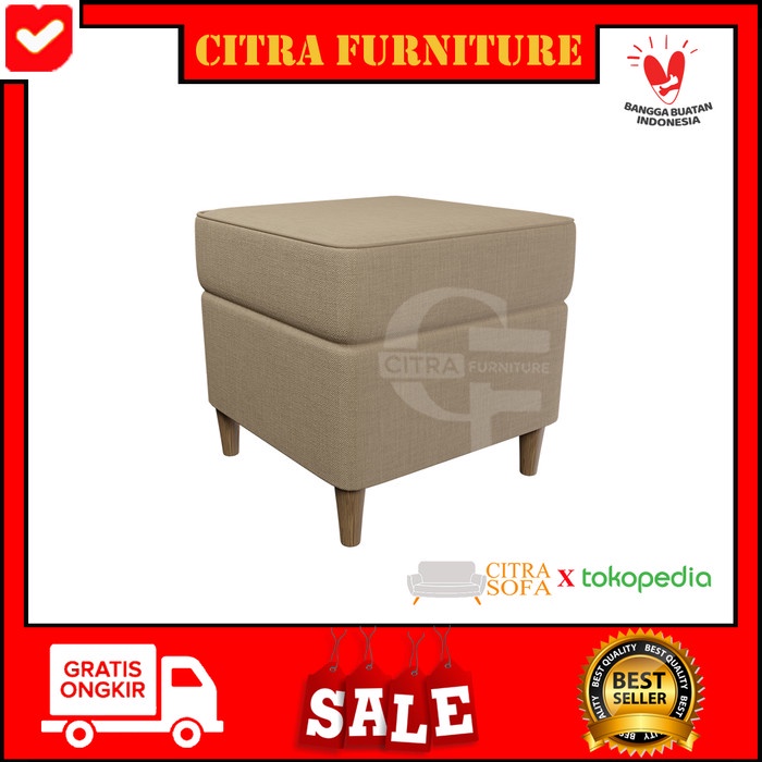 Kursi Kayu - Bar Stool SofaSofa Puk Kecil Retro Kaki Kayu