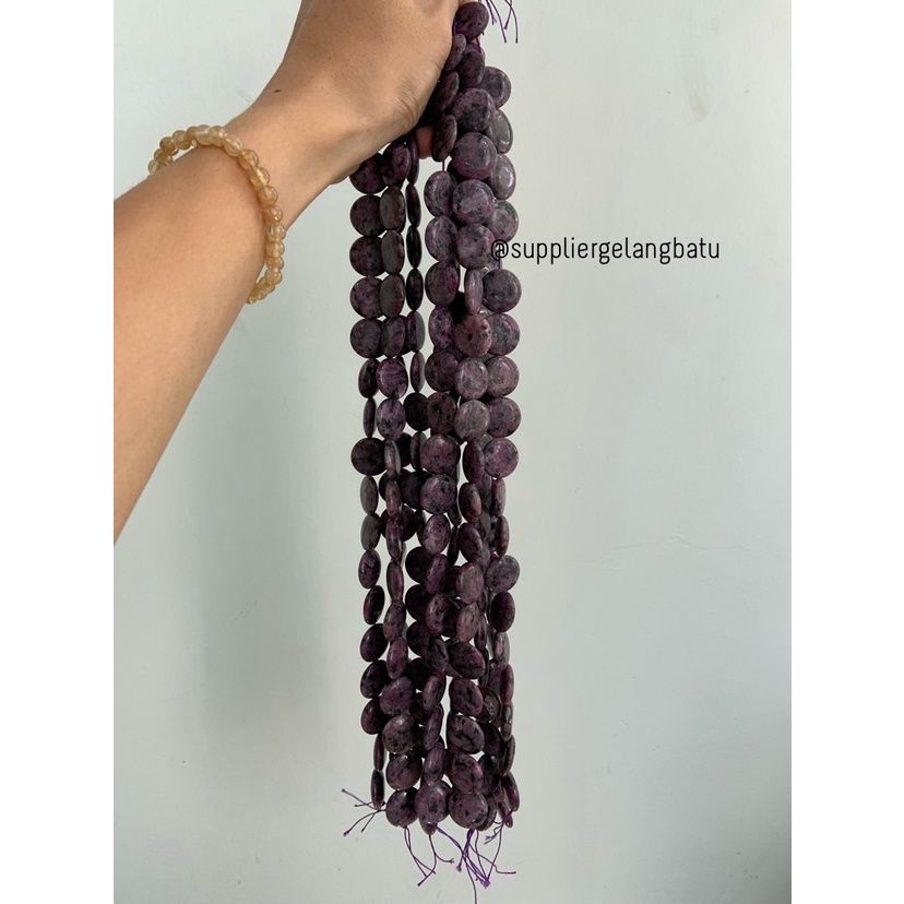 Batu PURPLE LABRADOR bulat 18mm aksesoris bahan gelang kalung UNGU