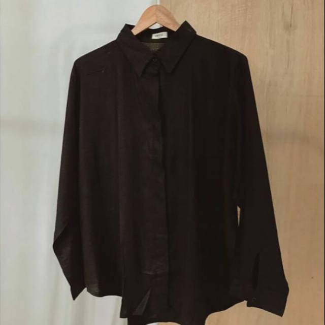 BASIC SHIRT OVERSIZED - BLACK