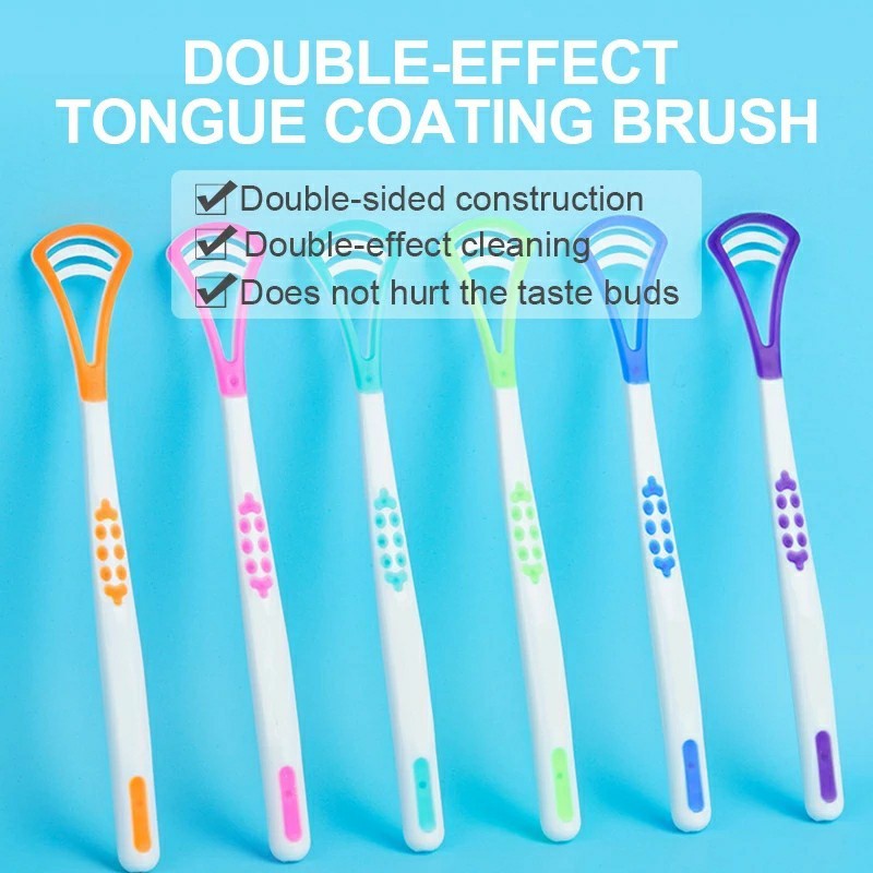 Sikat Lidah Pembersih Lidah 2 Fungsi Tongue Cleaner White_Cell