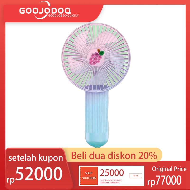 【Beli dua diskon 20%】 goojodoq 2022 USB kipas Angin kecil kipas Mini warna warni Genggam Murah Portabel