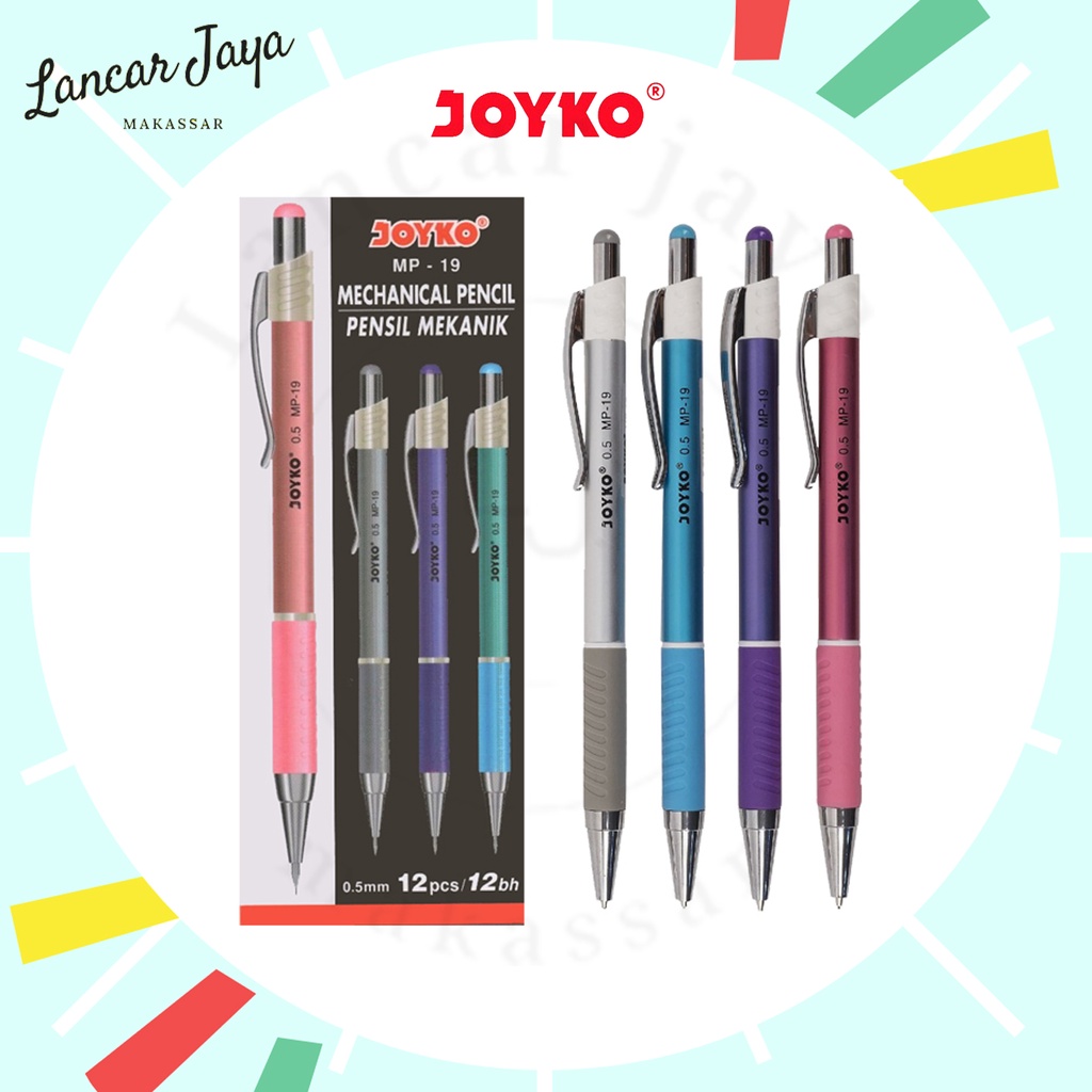 

[1 BOX / 12 PCS] Mechanical Pencil Pensil Mekanik 0.5 mm Joyko MP-19