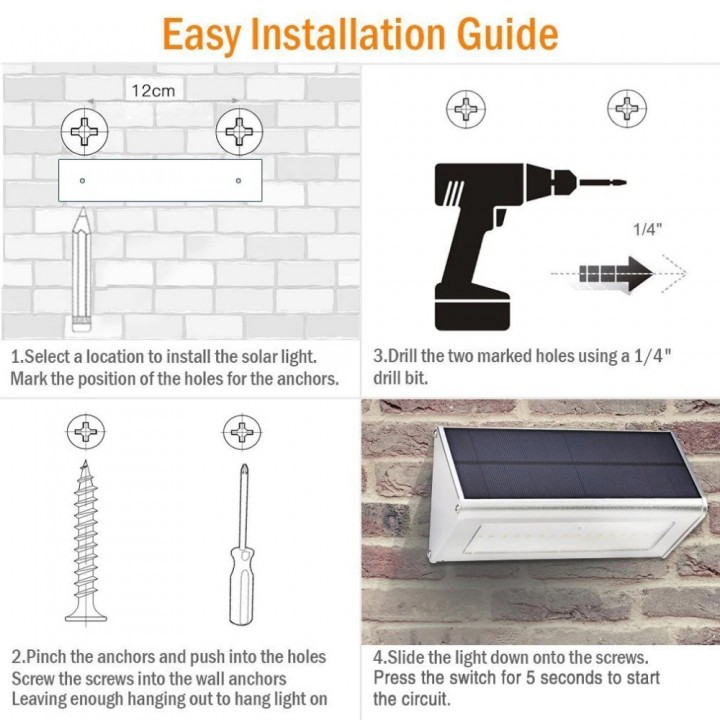 HBT-1609 - 800 Lumens Motion Sensor 48 LED Solar Lamp Light - Lampu Tenaga Surya