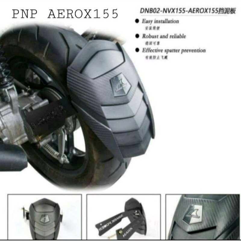 MUDGUARD SHARK POWER,VND,RACING SPAKBOR BELAKANG AEROX155 OLD NEW PNP