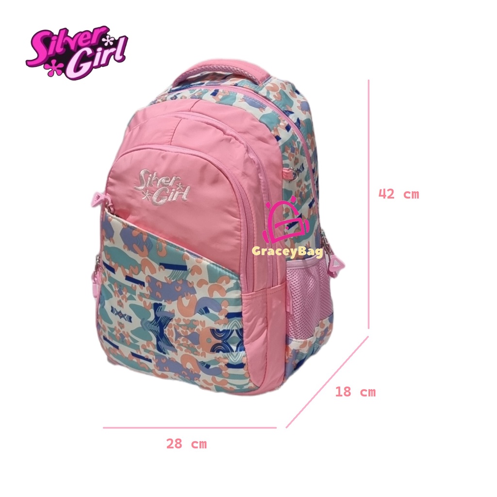 Gracey Bag 70165 Tas Ransel Sekolah Anak Perempuan Silvergirl