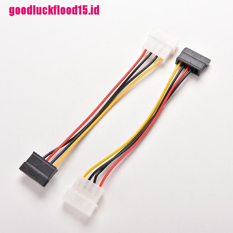 (LUCKID) 1pc Power Adapter IDE Molex 4pin Ke 15pin Serial ATA SATA Untuk Hard Disk