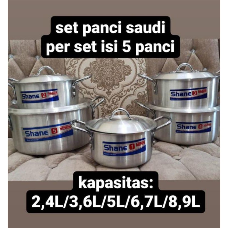 Set panci Arab Saudi Alumunium tebal dan premium,panas tahan lama