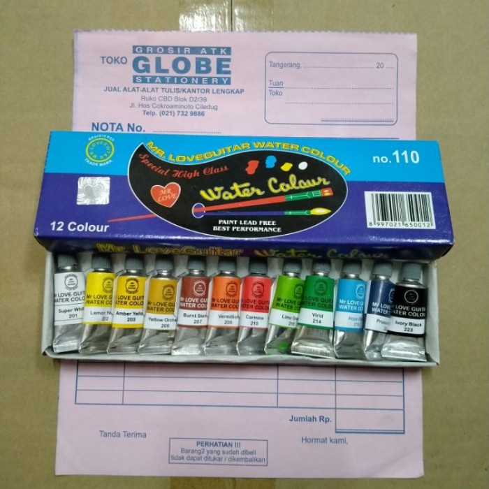 

Promo Cat Air Mr. Love Guitar/Gitar Water Colour No. 110 (Kecil) 12 Warna Hemat