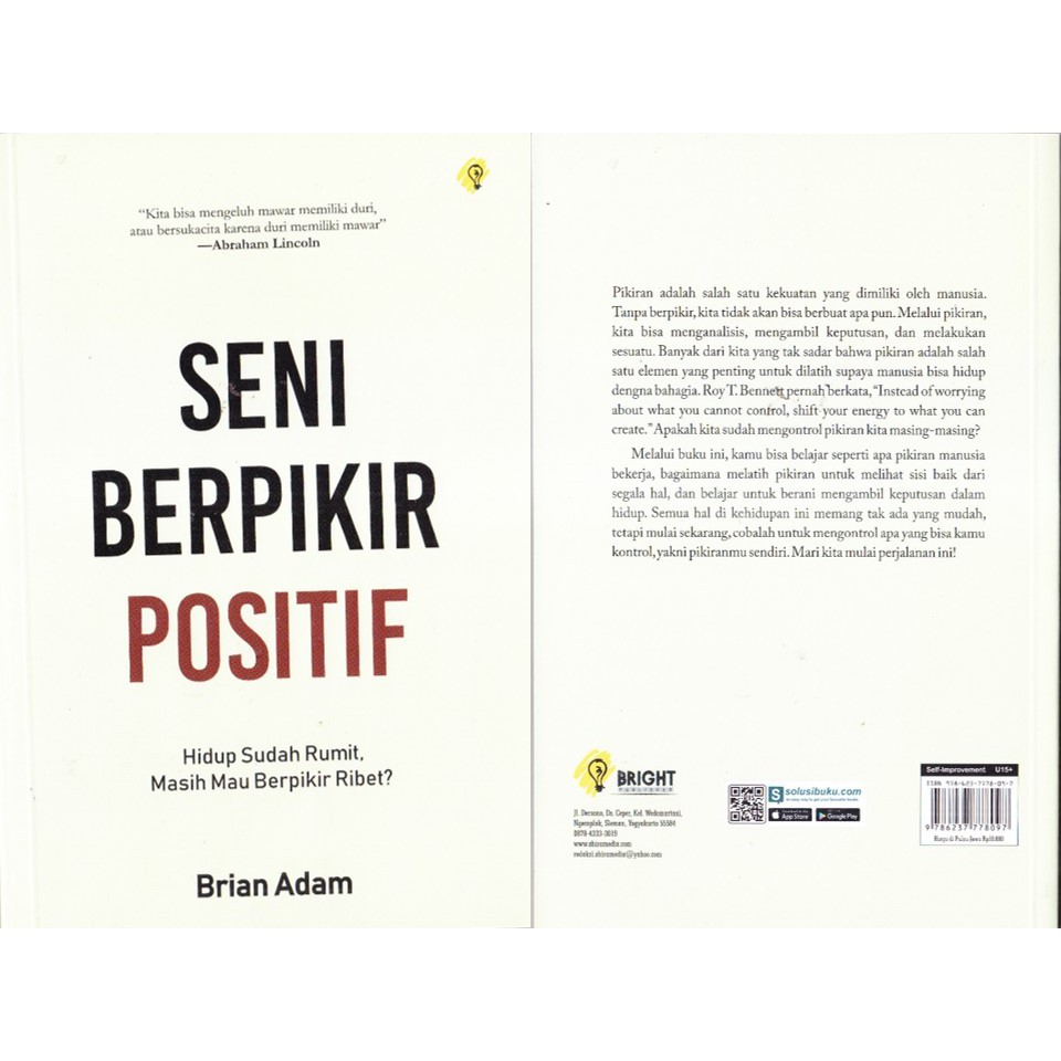 

BUKU MOTIVASI | SENI BERPIKIR POSITIF | BRIGHT PUBLISHER