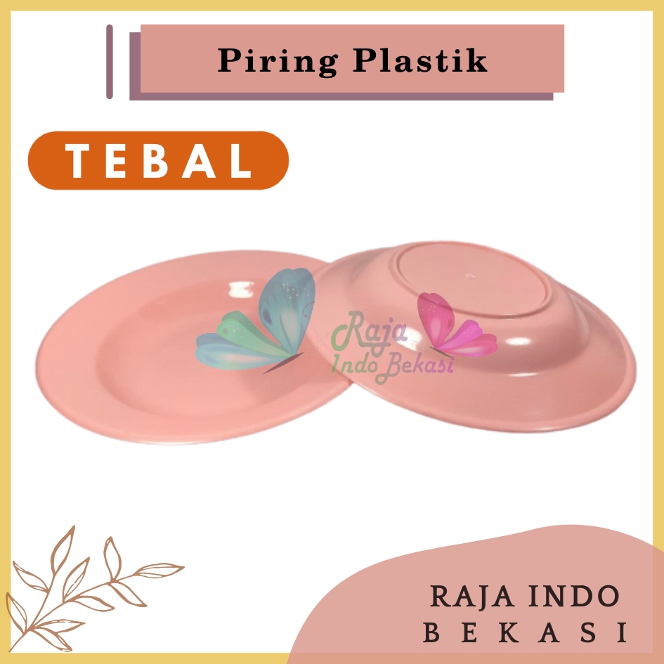 Tebal Piring Plastik 8 Inch Warna Putih Pink Biru Pastel - Piring Kecil Besar Set Makan Plastik Acara Pesta Melamin Rotan Murah