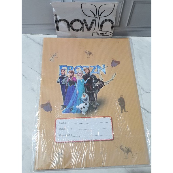 SAMPUL BUKU-Coklat FROZEN kwarto
