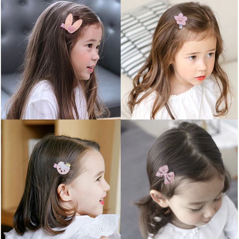 Set isi 10/18pcs -Hair Clips Girls Baby Klip Rambut Anak Birthday Hadiah Box kuncir rambut anak