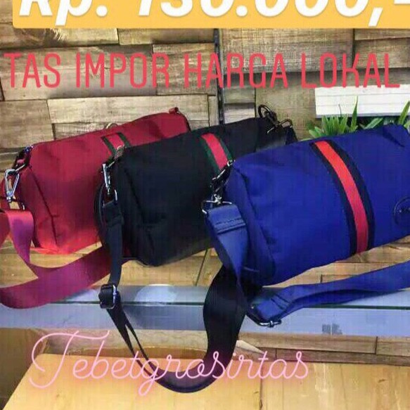 Tas Wanita Sling bag selempang GC tabung kanvas Import