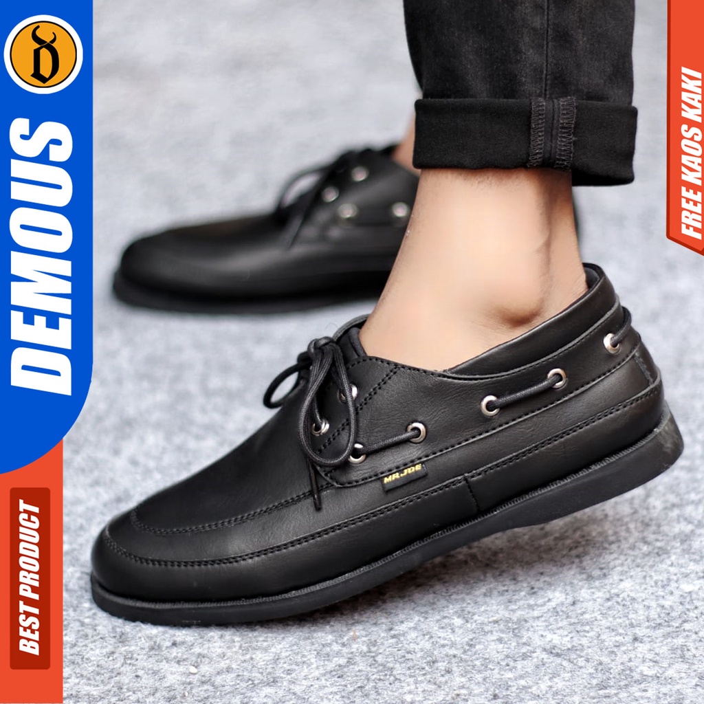 Sepatu Formal Pria Casual Kulit Syntetic Pantofel Hitam Kerja Kantor Kuliah Kondangan Keren Fashion Terbaru