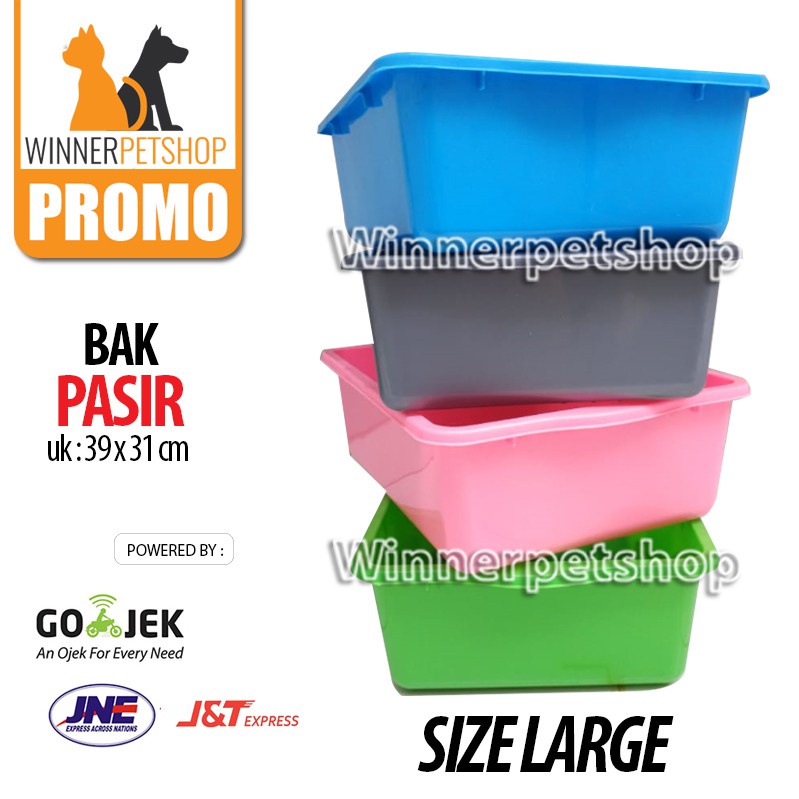 Cat Litter Box / Bak Pasir / Kotak Bak Pasir Kucing / Bak Pasir Kucing