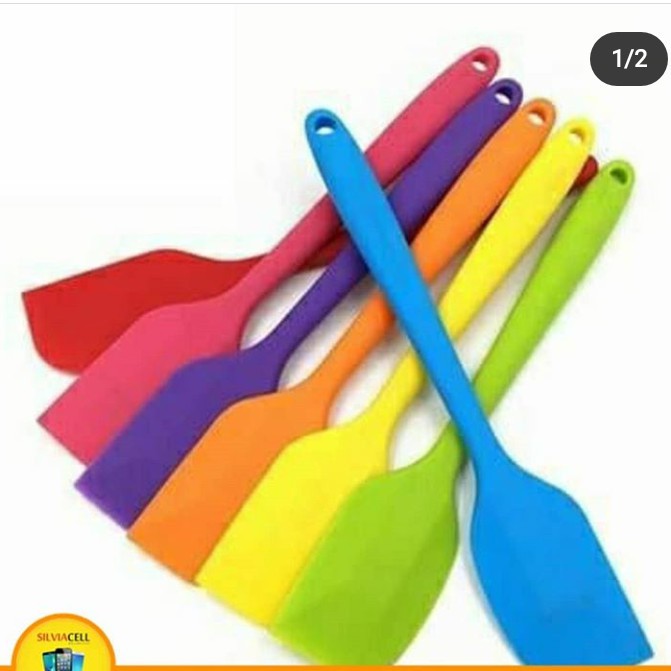 Spatula Silikon Food Grade Alat Masak Tahan Panas Sutil Anti Lengket