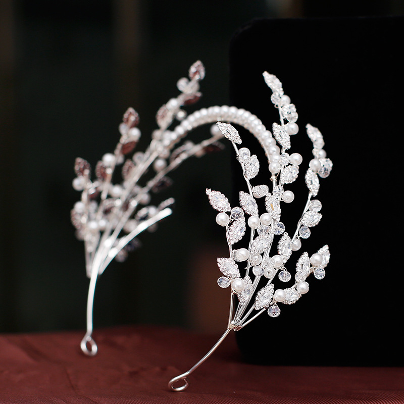 Zirkon Bridal Headband Mahkota Pengantin untuk Pernikahan / Wisuda